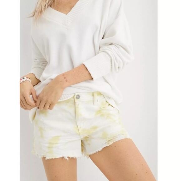 NWT Aerie Distressed Tie-Dye Denim Shorts & Ribbed Scoop Neck Tank Bundle Size M - Picture 2 of 8